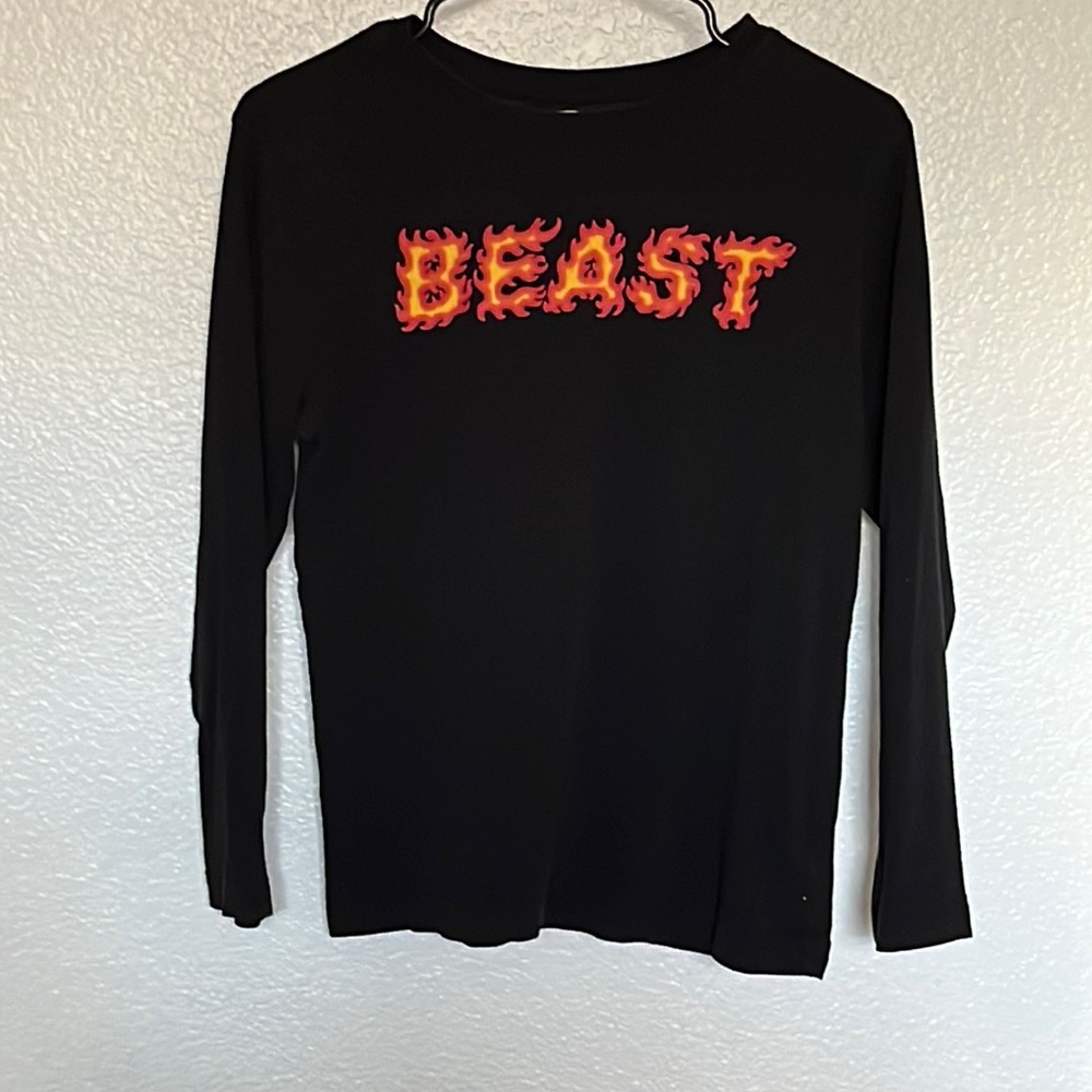 Crazy 8 boys black long sleeve graphic shirt
